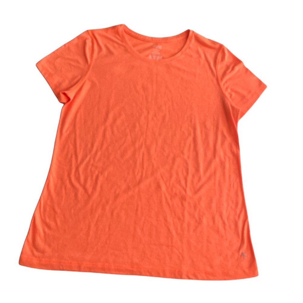 Danskin Womens Orange Short Sleeve T Shirt Size L Semi Fitted